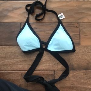 Blue and black bran new bikini top
